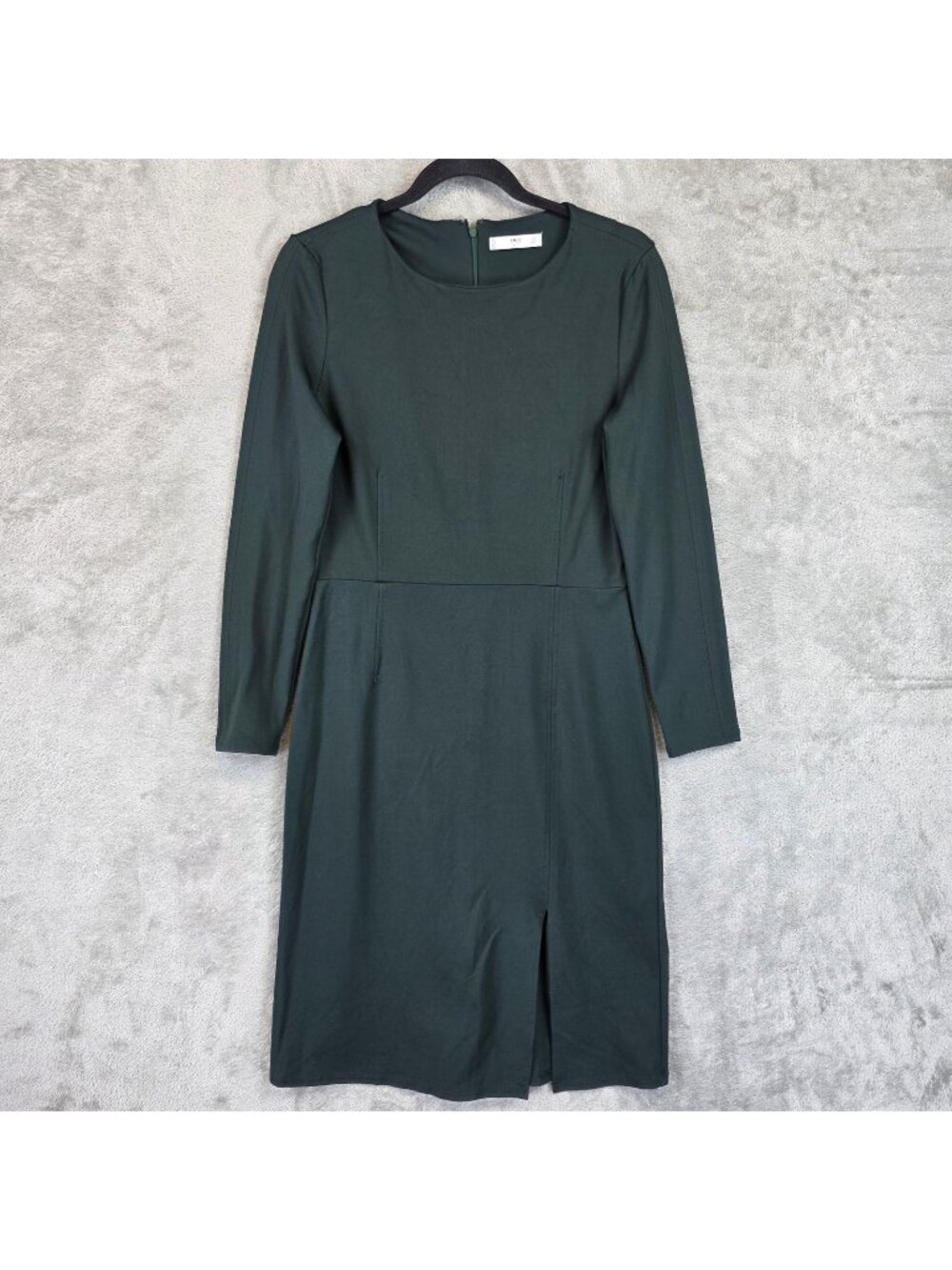 MNG Suit Dress Womens 8 Green Long Sleeve Jersey Sheath Knee Length Workwear